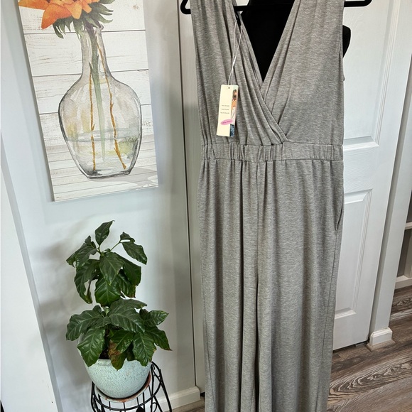 Dokotoo Pants - Dokotoo Gray Sleeveless Jumpsuit